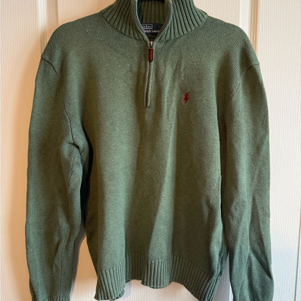 Polo by Ralph Lauren Olive Zip-Up Sweater